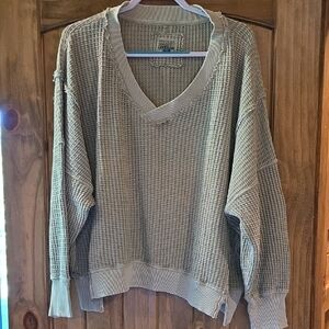 American Eagle Outfitters V-Neck Sweater - SAGE green